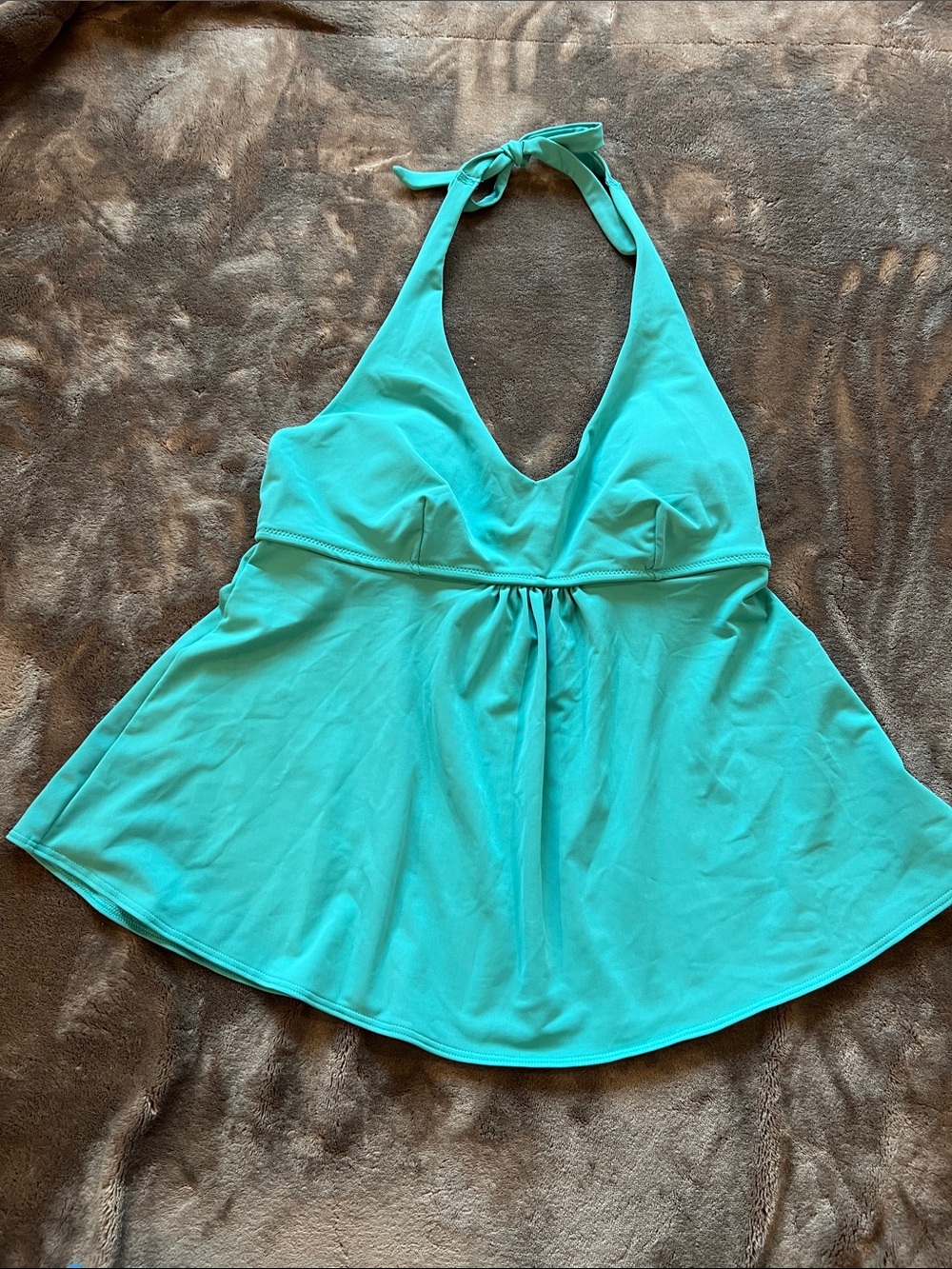 Green Halter Maternity Swim Top